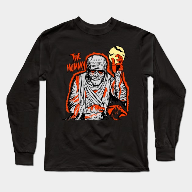 Vintage Halloween mummy T-Shirt Long Sleeve T-Shirt by UnlovelyFrankenstein